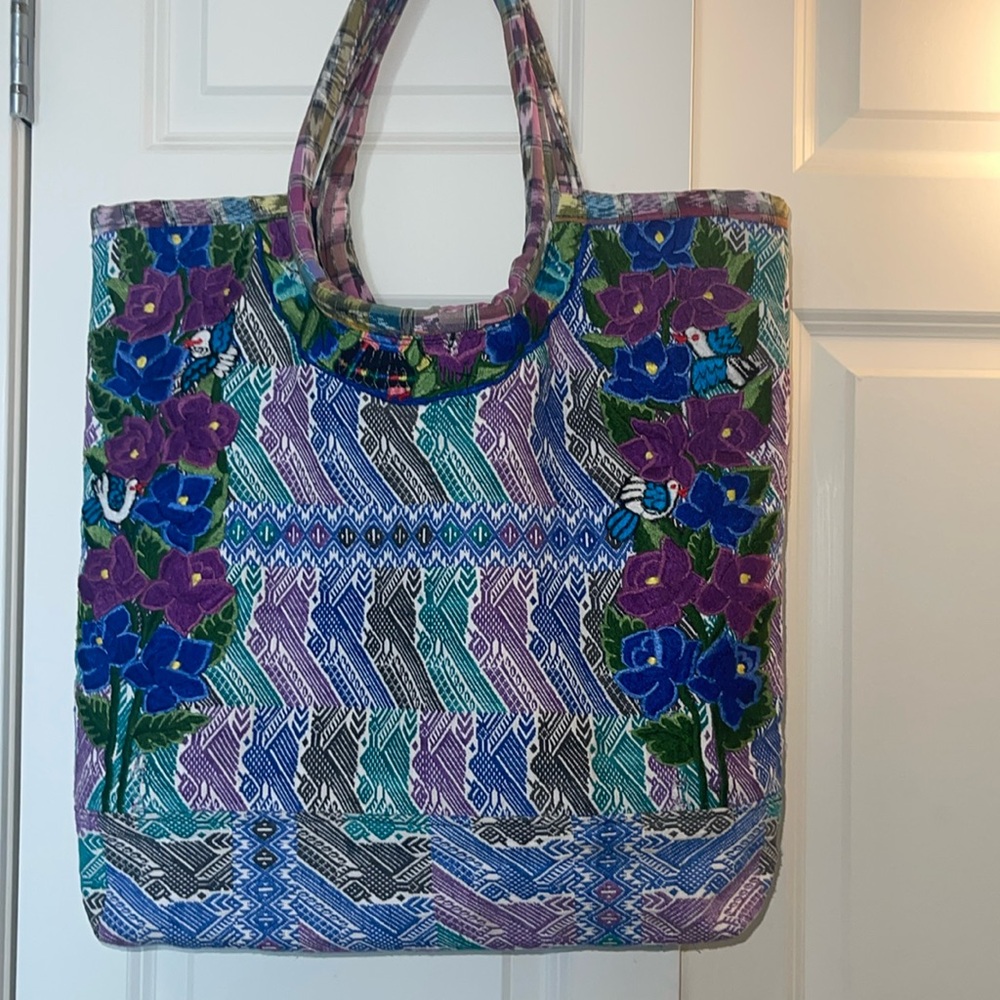 Embroidered‎ hand made large boho/ hobo/ tote.